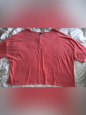 NWOT Old Navy Luxe Oversized Coral Rib-Knit Top Size Medium